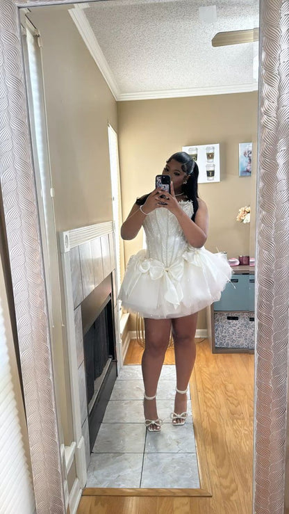 Sexy Ball Gowns Strapless White Tulle Short Summer Birthday Dress Hoco Dress Birthday Outfit 18Th Birthday Mini Prom Dresses Ovlias Sexy Ball Gowns Strapless White Tulle Short Summer Birthday Dress Hoco Dress Birthday Outfit 18Th Birthday Mini Prom Dresses Ovlias